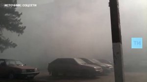 Появилось видео пылающей многоэтажки в Нижнекамске