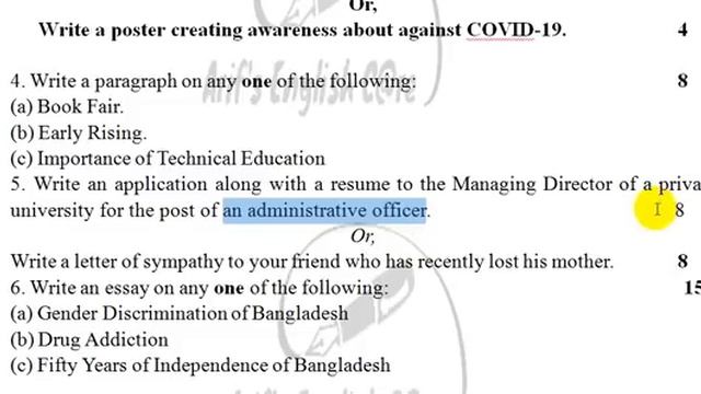 Honours Compulsory English Question-2020 Hons. 2nd Year Compulsory (Non-Credit) English Suggestion