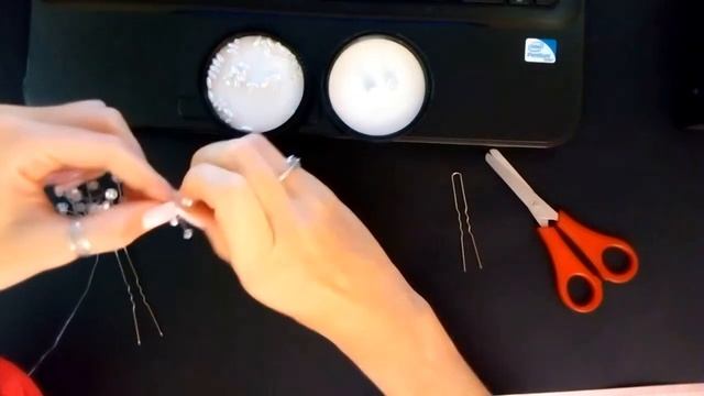 Плетение свадебной шпильки из проволоки и бусин\ How to Make Hair Vine Pin Bridal Headpiece EASY DI смотреть онлайн