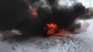 Тушение ЛВЖ огнетушителем ОВЭ-5