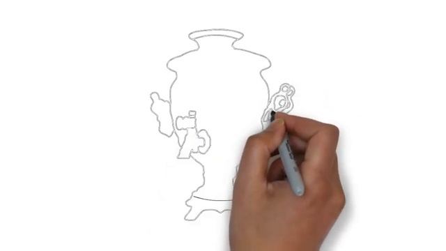 как нарисовать самоварhow to draw a samovarcómo dibujar un samovar