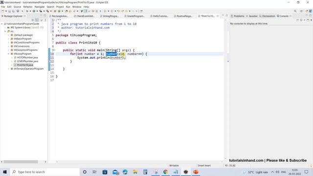 java program to print numbers from 1 to 10 using for loop | working of for loop смотреть онлайн