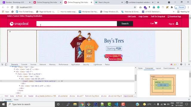 Snapdeal Ecommerce Development 12 - Header Search Form Focus Box
