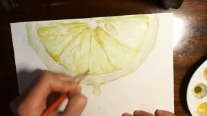 Drawing a slice of lemon / Рисуем лимон (лимонную дольку)