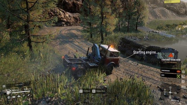 Zikz 5368 Pulling A Turned Over Truck Azov 42 20 Antarctic - SnowRunner
