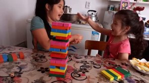 Новый Челлендж! Играем в дженгу!!!  Крутая игра!!! Jenga game!!!