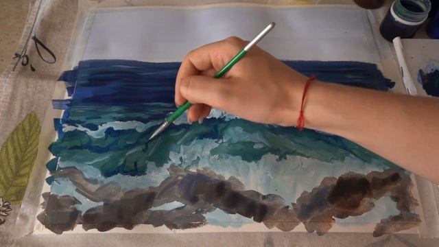 Рисуем море гуашью | Мастер-класс | Рисуем вместе