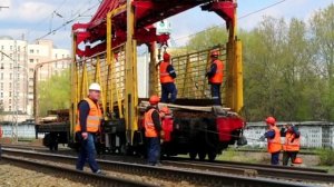 Ремонт участка железнодорожных путей МЦД-1 в Москве