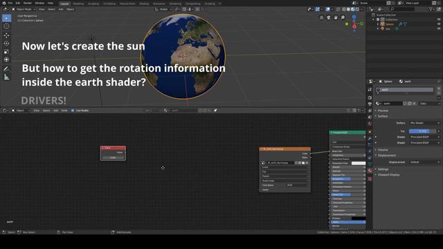 blender 2.8 tutorial - earth shader based on sun light direction смотреть онлайн
