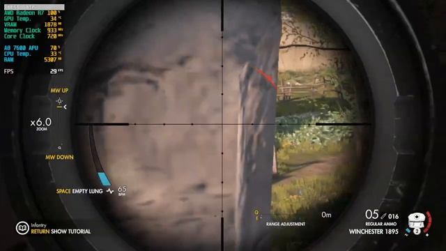 Sniper Elite 4 Gameplay - AMD A8 7600 APU Gaming смотреть онлайн