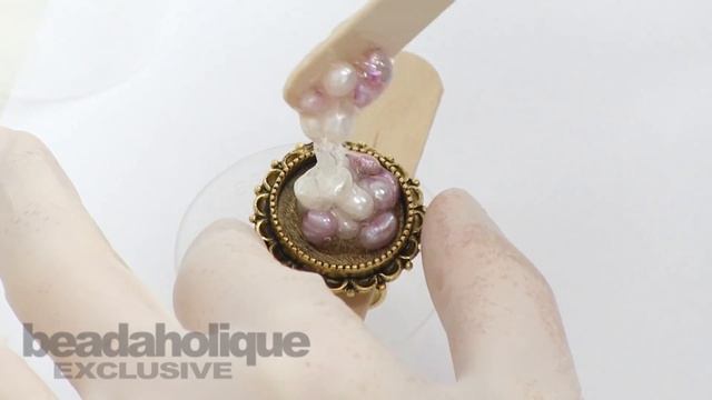 How to Make a Pearl Beaded Ring with 2-Part Resin by Becky Nunn смотреть онлайн