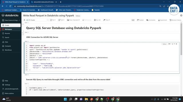 Read & Write Parquet file using Databrick and PySpark
