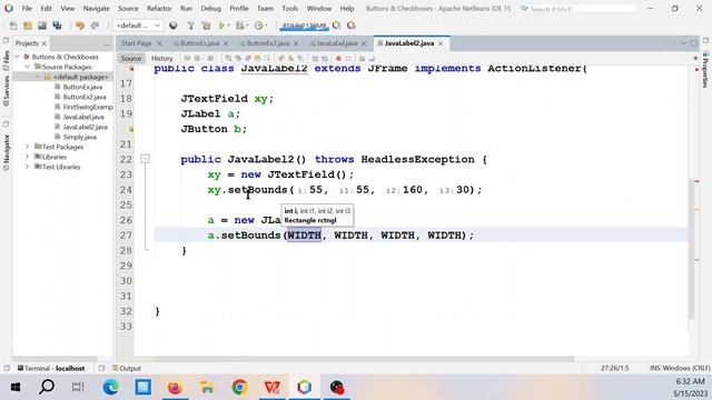 Java Swing: JLabel & ActionListener смотреть онлайн