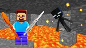 Видео игры битвы Майнкрафт - Стив делает ловушки для Мобов Minecraft Lego! - Видео обзор  игры