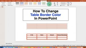 How To Change Table Border Color and Thickness In PowerPoint