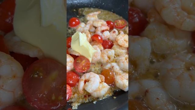 паста с криветками.. #shrimps #ужинрецепт #ужинза15минут #рецептик #seafoods #seafoodlovers
