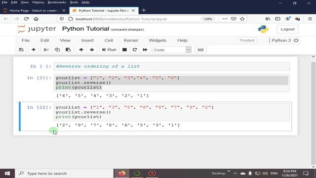 Reverse Ordering A List | Python 4 You | Lecture 105