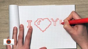 Как нарисовать надпись I LOVE YOU по клеточкам