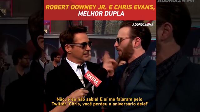 Robert Downey Jr e Chris Evans bons amigos(legendado)