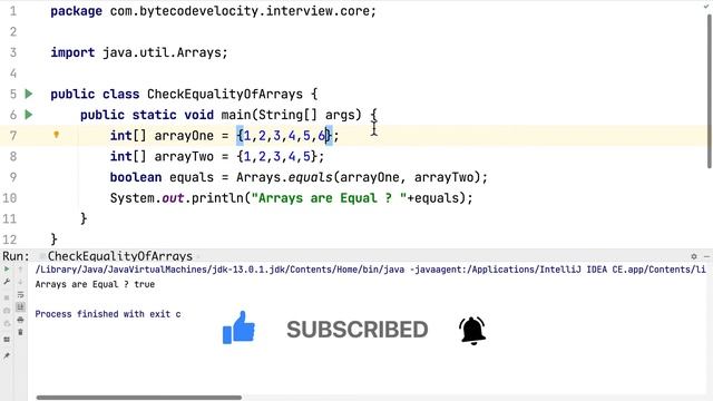 Write a java program to check the equality of two arrays? | java interview question in Tamil смотреть онлайн