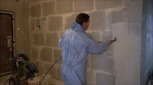 Механизированное шпаклевание и шлифовка стен. Graco MarkVll, Festool Planex, Sheetrock ProSpray