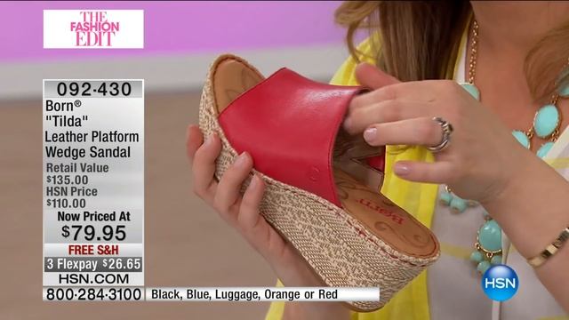 Born "Tilda" Leather Platform Wedge Sandal смотреть онлайн