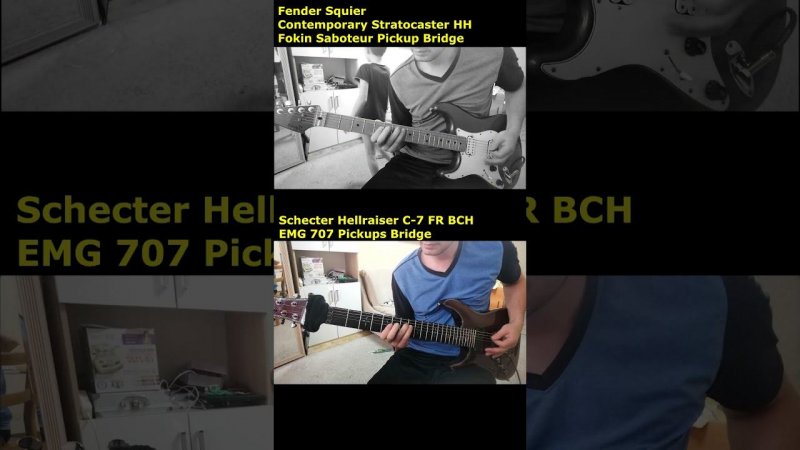 Guitar comparison Squier Contemporary Stratocaster & Schecter Hellraiser  #youtubeshorts #shorts