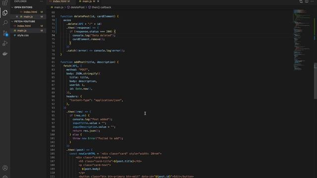 Использование Axios для работы в JavaScript | Замена Fetch API на axios в примере