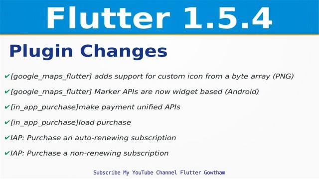 Flutter Plugin Changes | Flutter 1.5.4 Release Updates | iOS | Web | Google I/O 2019