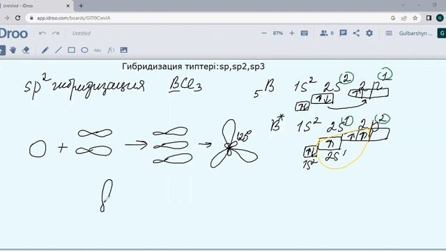 Гибридизация типтері: sp,sp2,sp3.  10- сынып