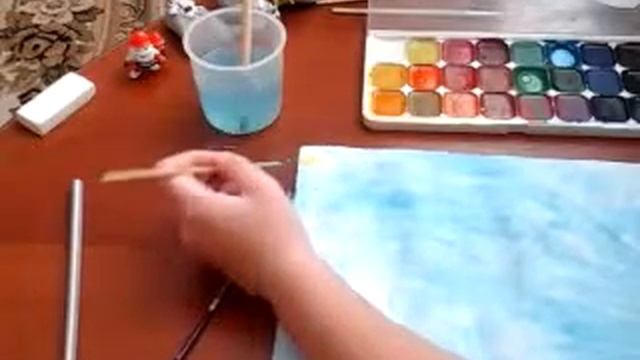 Рисуем зимнюю картину. смотреть онлайн