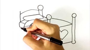 Как нарисовать кровать | жеңіл сурет төсек | easy drawing bed