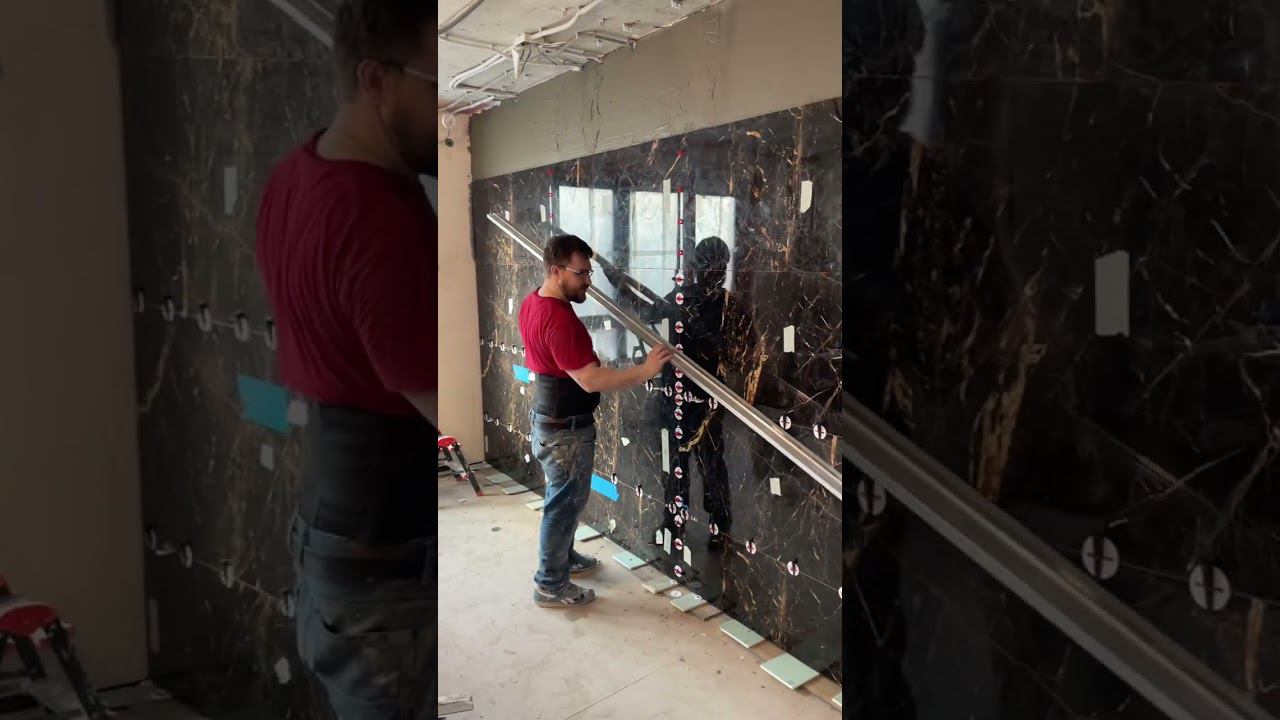 Укладка керамогранита. Укладка крупного формата. Укладка плитки с подбором рисунка. смотреть онлайн