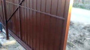Ворота из профнастила [Откатные ворота]
