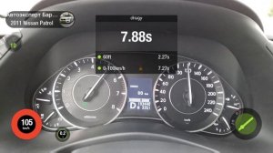Разгон Nissan Patrol 2011 года, 5.6 AT, 405 л.с., 0 - 100 км/ч, 1/4 мили