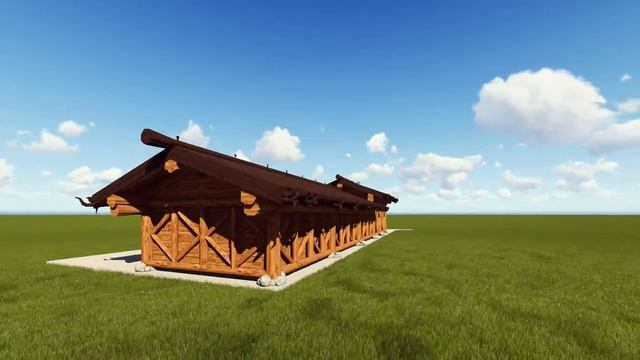 Автонавес с кровлей из горбыля