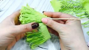 Хризантема Шамрок из гофрированной бумаги / мастер класс самая простая хризантема / DekoratoroDIY