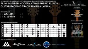 Plini Inspired Modern Atmospheric Fusion Guitar Backing Track Jam in A Lydian | 80 BPM