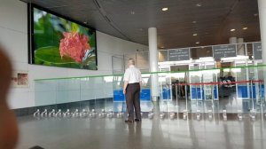 Видеостена 4х4 из панелей Samsung ud46d (16 шт.)в аэропорту г.Астаны, Казахстан