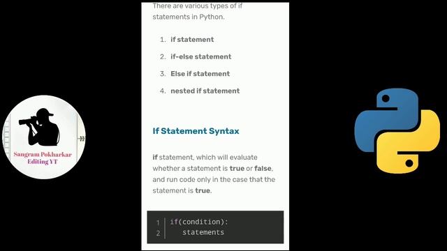 If Statement in python programming language  Declaration and syntax