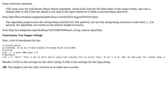 Does Unix grep work faster with long or short search terms? (4 Solutions!!) смотреть онлайн
