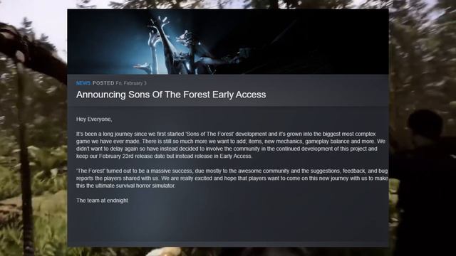 Sons of The Forest - Why Early Access? #sonsoftheforest #gaming #endnightgames #endnight