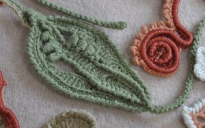 Листочек для болеро. Вяжем вместе мотивы и ирландское кружево..avi