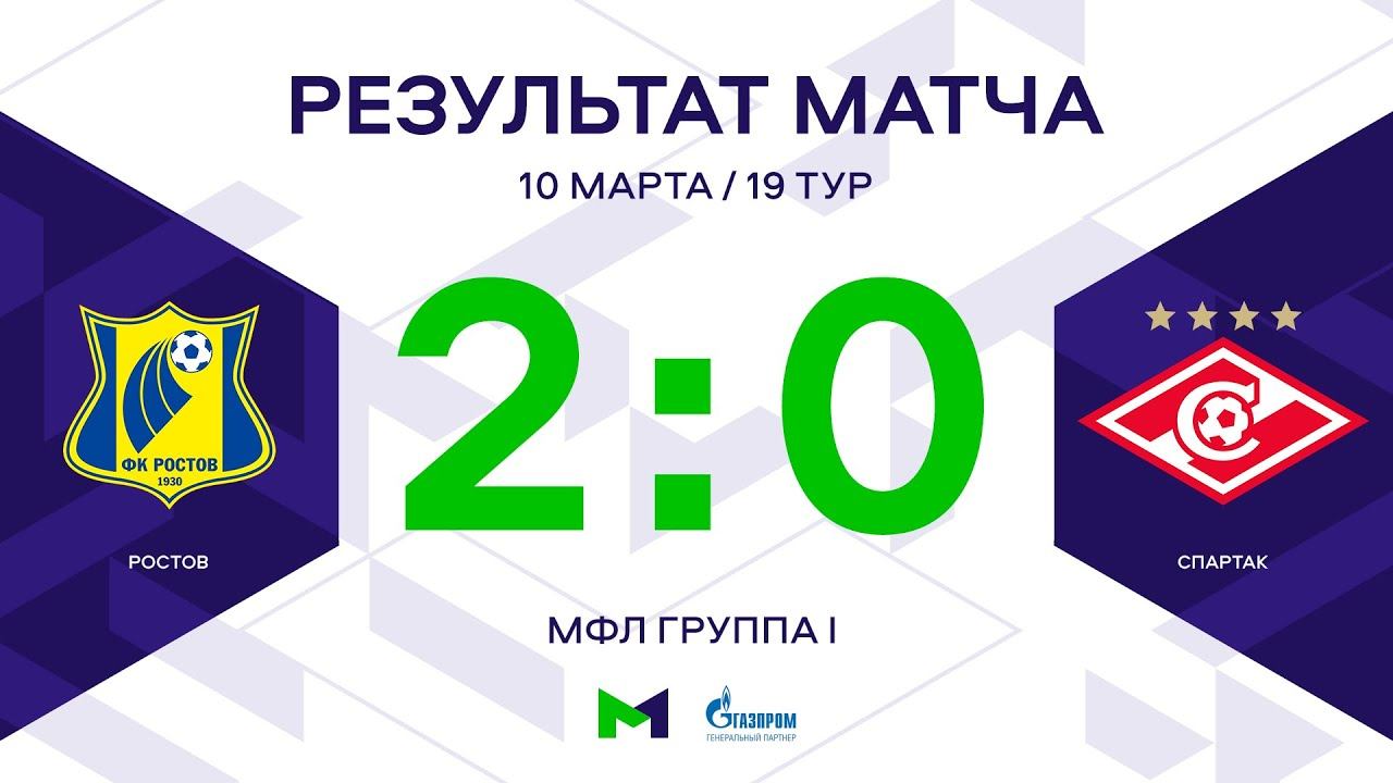 МФЛ. Ростов - Спартак. Группа I. 19-й тур. Обзор