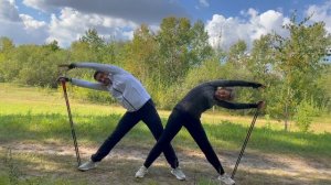 300 упражнений со скандинавскими палками. Урок №4.