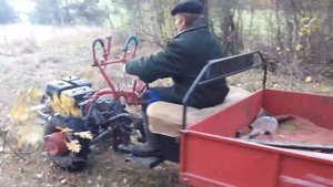 Автомобильный руль на мотоблоке прогулка на природу
