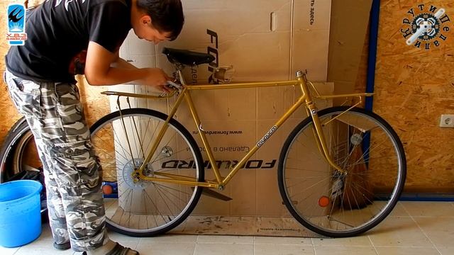 реставрация велосипеда ХВЗ Турист с перекраской и новыми деколями смотреть онлайн