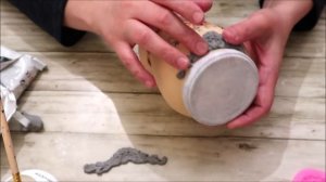DIY/Decoupage glass jar /How to Decor glass jar  with air dry clay