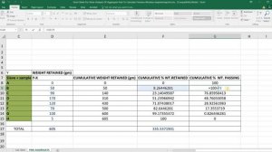 Creating excel sheet for Sieve Analysis ||  Use of semi log graph in excel ||