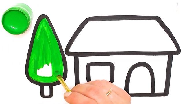 Как нарисовать ДОМИК | Раскраска ДОМ | Раскраски Малышам смотреть онлайн